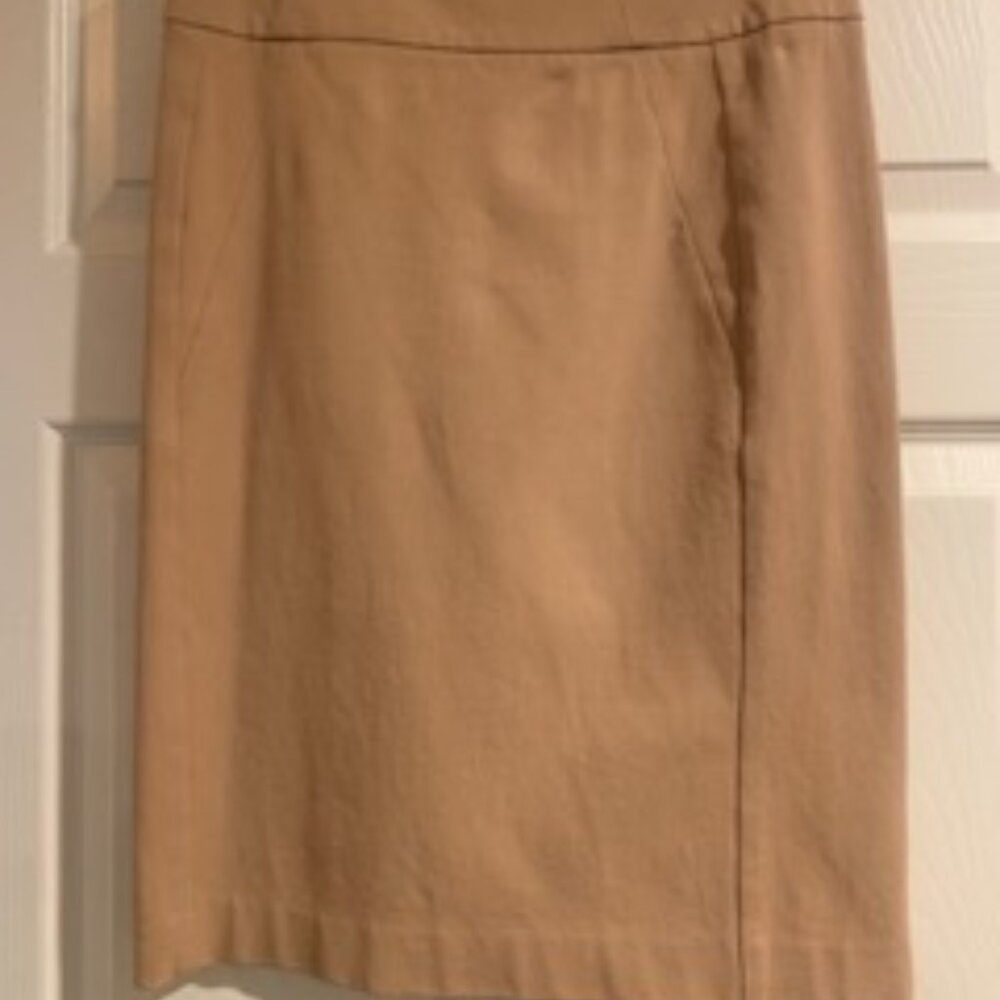 Camel Stretch Pencil Skirt